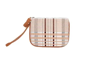Mini Lily Wristlet Camel Tartan